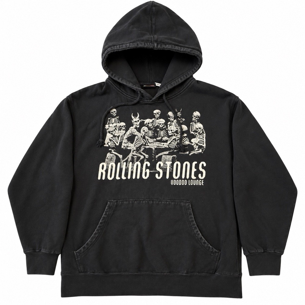 Vintage 2006 Rolling Stones Voodoo Lounge Hoodie L Skeleton Black Y2K Graphic